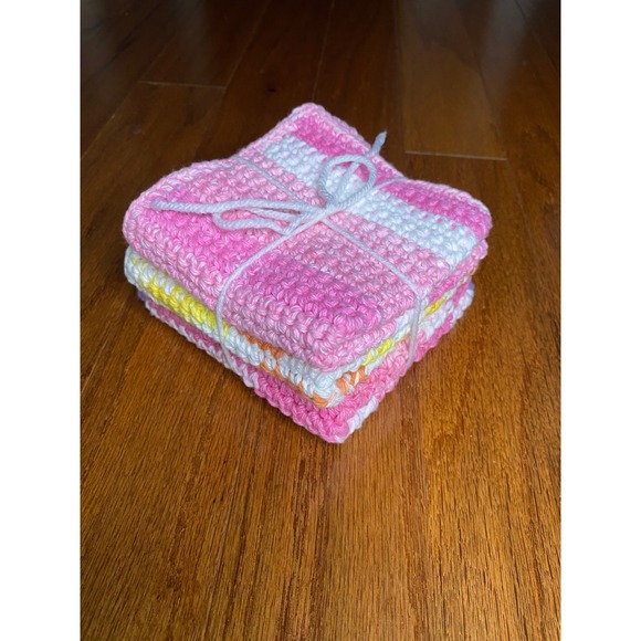 Set of 3 Handmade Crochet Washcloths - Picture 1 of 4